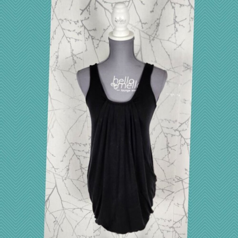 Wilfred Black Tencel Stretch Jersey Pleated Drape Tank